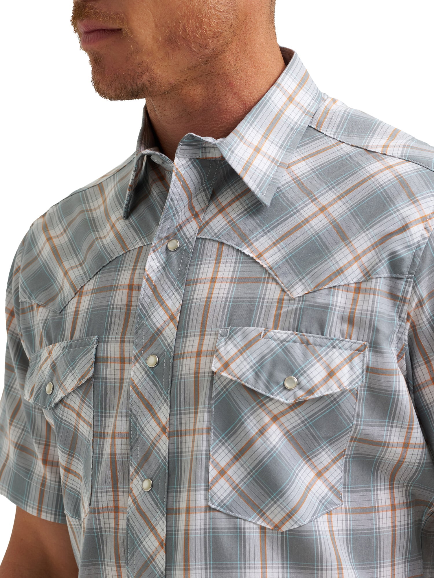 Wrangler® Men's and Big Men's Regular Fit Short Sleeve Western Shirt, Sizes S-5XL