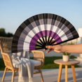 thumbnail image 3 of Vjnyvs Rainbow Folding Fans Colorful Hand Fans Party Decoration LGBT Summer Rave Fan Easy Open Portable Cooling Hand Fan for Halloween Parade, 3 of 7