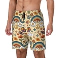 thumbnail image 1 of Balery 70s Hippie Style Bañador para hombre, shorts de playa de secado rápido con entrepierna y forro de compresión-Small, 1 of 6