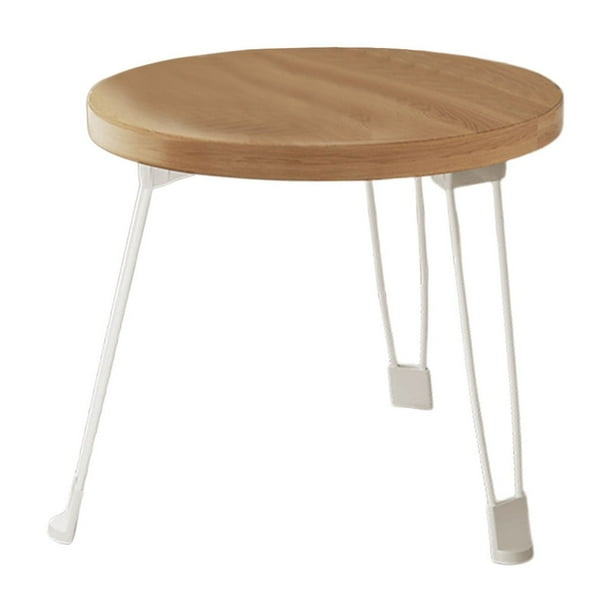 Pisexur Batería de cocina Mesa pequeña plegable, mesa redonda pequeña móvil, mesa de centro pequeña plegable, mesa de comedor pequeña adecuada para usar junto al sofá para la cocina del hogar