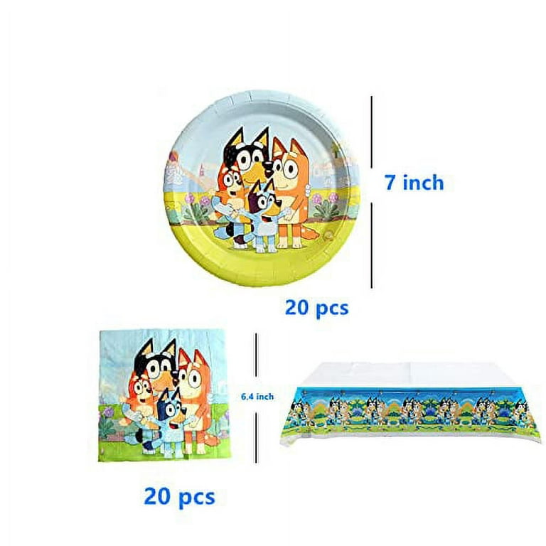 Bluey Birthday Party Supplies, Bluey Party Decorations, Bluey Party  Supplies, Bluey Birthday Decorations, Bluey Tablecover, Bluey Plates, Bluey Cups, Bluey Napkins - Serves 16 Guests