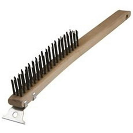 

Warner Tool Products 3575743 Wood Handle 13.63 in. Wire Brush with Scraper 3 x 19 Rows