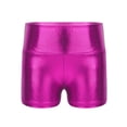 thumbnail image 5 of iiniim Kids Girls Dance Outfits Long Sleeve Shiny Rhinestones Gymnastic Leotards with Metallic Shorts Set Activewear Hot Pink 8, 5 of 7