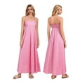 thumbnail image 2 of Komoo Women Graphic Cami Dress Sleeveless Backless Striped Print Flowy Long Sundress with Pockets, 2 of 8
