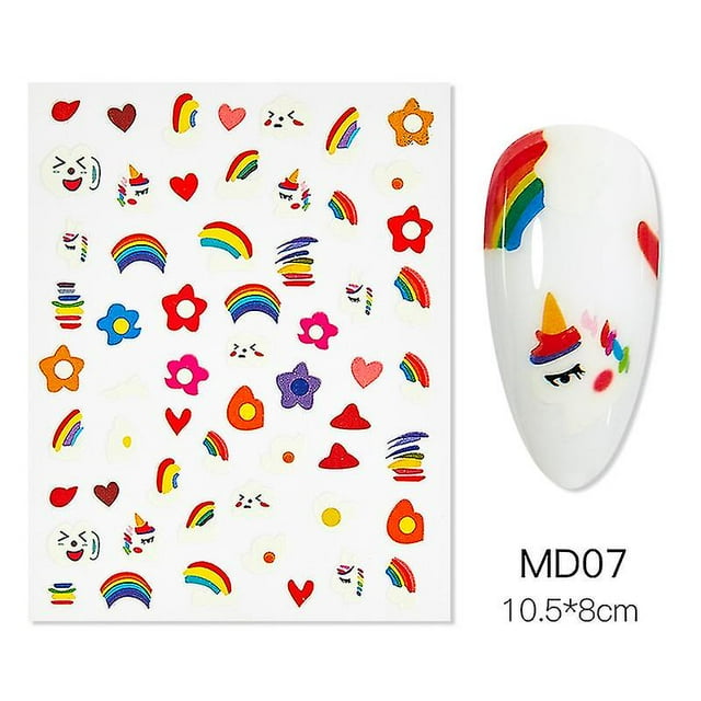 Abstract Face Nail Stickers Flower Leaf Butterfly Letter Color Block Decals Gel Polish Sliders Summer Spring Decor