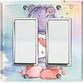 thumbnail image 1 of Metal Light Switch Wall Plate Outlet Cover (Love Friend Purple Teddy Bear Heart Pillow - Double Rocker), 1 of 2