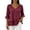 574#Wine, variant on 2025 Cotton Linen Tops for Women Casual Boho Short Sleeve V Neck Shirts Blouses Ruffled Hem Tunic Wine 2XL