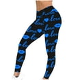 thumbnail image 6 of QQAMB Womens Leggings Valentine's Day Heart Printed Sport Fitness High Waisted Elastic Waisted Yoga Pants Blue 2XL, 6 of 7