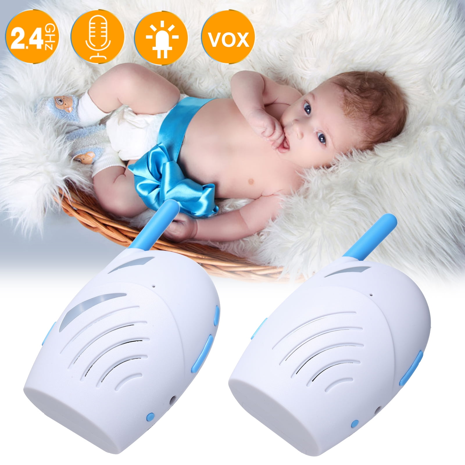 Portable 2.4 GHz Digital Security Audio Baby Monitor Two Way Talk Crystal Clear 