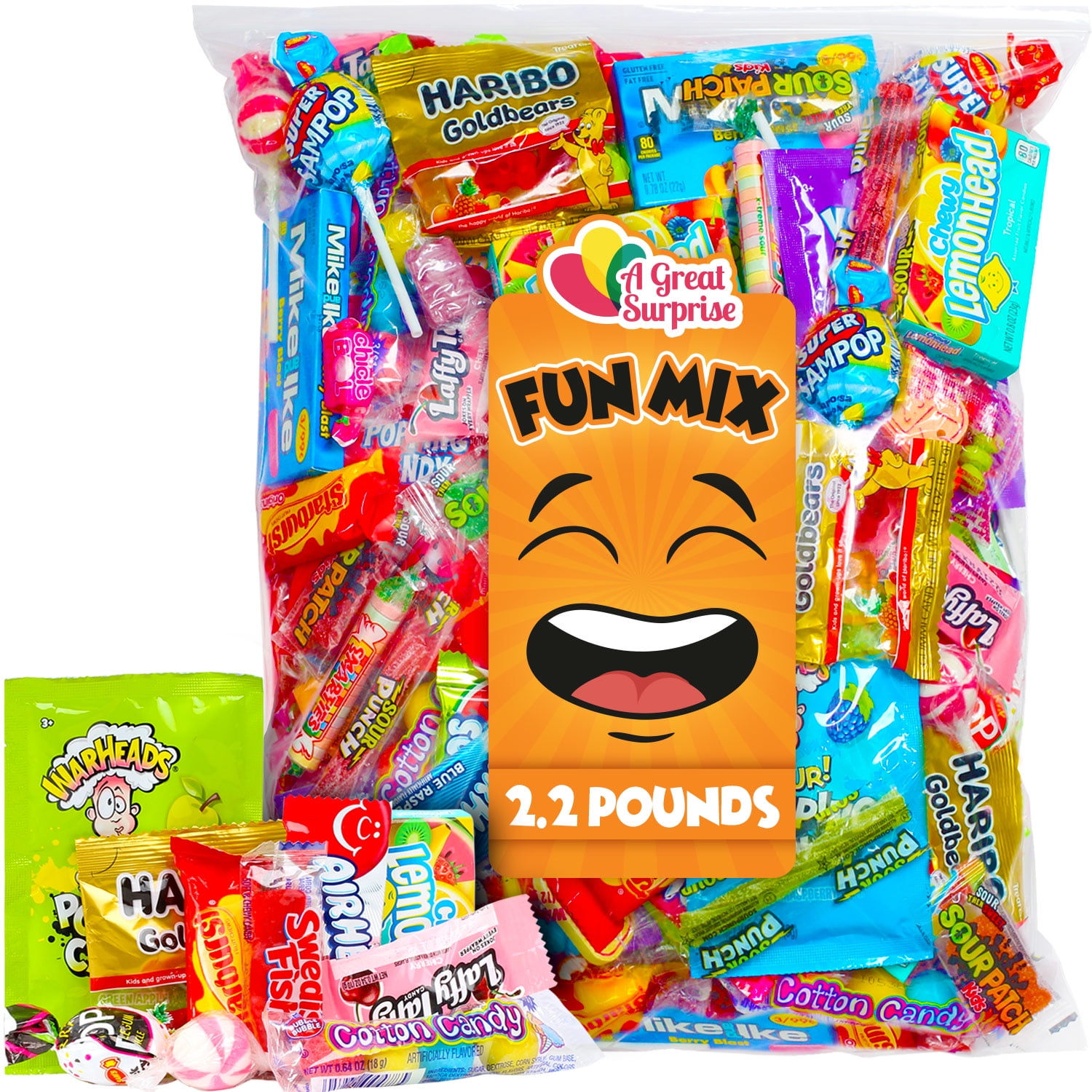 A Great Surprise Assorted Candy Mix, 2.2 lb Bulk Individually Wrapped Candy Variety Pack for Gifting, Candy Bowls, Piatas, Party Favors & Goodie Bags