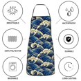 thumbnail image 6 of Rocae Japanese Water Wave for Kitchen Aprons for Women Adjustable Cooking Kitchen Chef Apron for Men with Pockets, 6 of 7