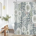 thumbnail image 2 of Floral Boho Shower Curtain for Bathroom,White and Pink Daisy Gray-Blue Background Densely Packed Flowers Fabric Bathroom Curtain Home Decor Fabric Curtain Set Decor 60"W x 72"L (Pack of 1), 2 of 6