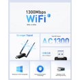 thumbnail image 3 of Adaptador WiFi USB inalámbrico Nineplus 1200Mbps para PC, 3 of 9