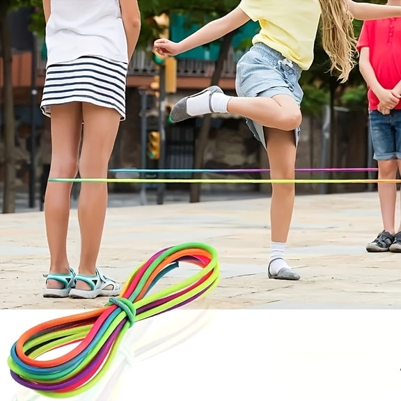 2PCS ArtCreativity Elastic Jump Rope | Rubber Bead Cord and String, Perfect as Gift Bag Fillers and Birthday Party Favors