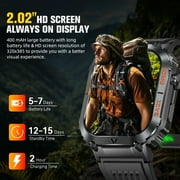 Pakrys Military Smart Watch for Men Women (Answer/Dial Call) 5ATM Waterproof Outdoor Tactical Fitness Tracker 2.02” Big Screen Rugged Sports Swimming Smart Watches for Android iOS