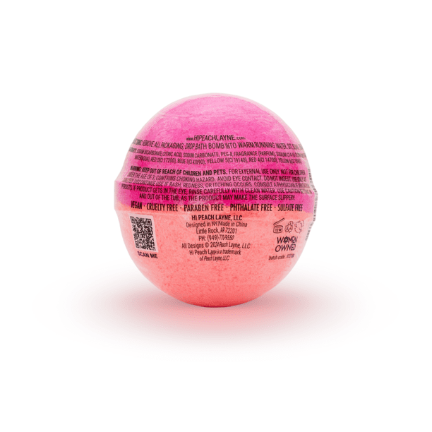 Hi Peach Layne Berry Bougie Hot Pink and Peach Bath Bomb with