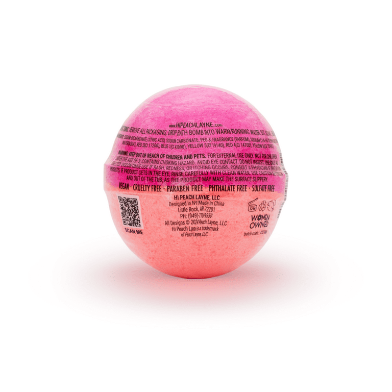 3 pack) Hi Peach Layne Berry Bougie Hot Pink and Peach Bath Bomb
