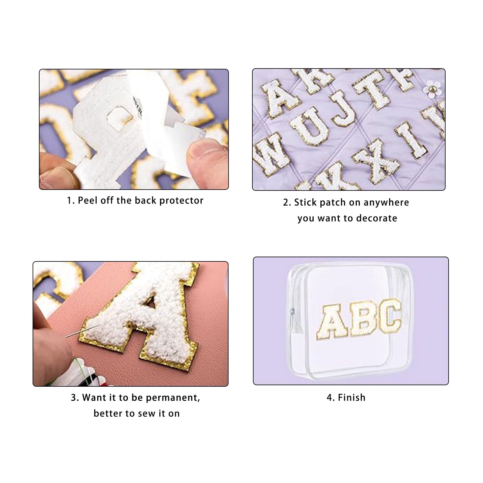 1 Set A-Z Varsity Letter Sticker Letter Repair Patches Iron on Embroidered Patches Sew On Patches for Clothes Hat