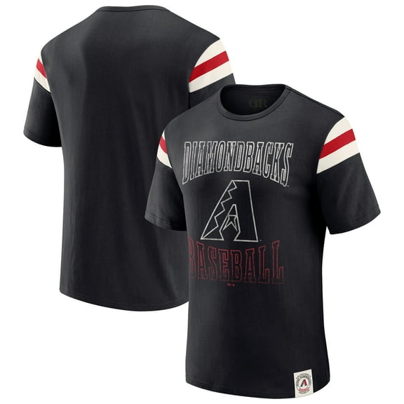 Men's Darius Rucker Collection by Fanatics Black Arizona Diamondbacks Distressed Sleeve Stripe T-Shirt