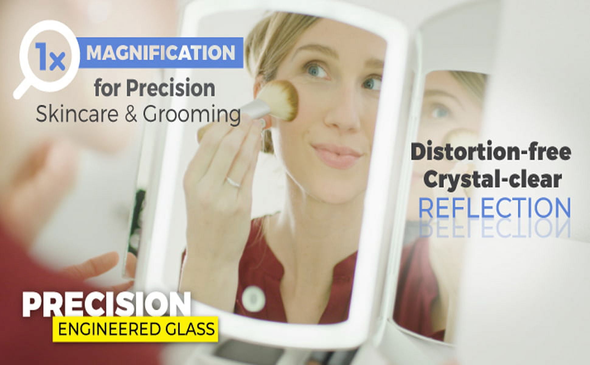 My Foldaway Double Sided Vanity Mirror Lighted 10x Magnification Foldable Mirror