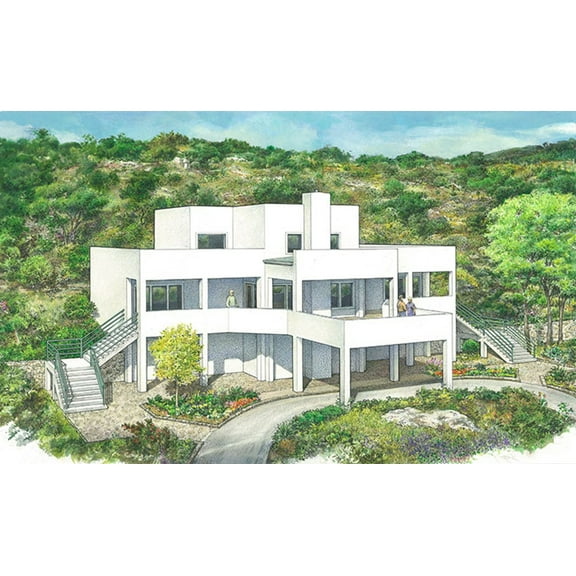 010-425: Modern Contemporary 3 Bed, 3 Bath Luxury Home Plan, 2275 Sq Ft: Full Blueprints with License to Build by Home Plan Marketplace - Lesuto