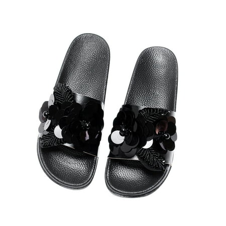 

Womens Summer Fashion Sequined Big Flower Slipper Solid Color Flat Shoes Summer Open Toe Slide Sandals Comfortable Flats Flip-Flops Sandal Casual Platforms Wedge Sandals Heeled Sandals A1314