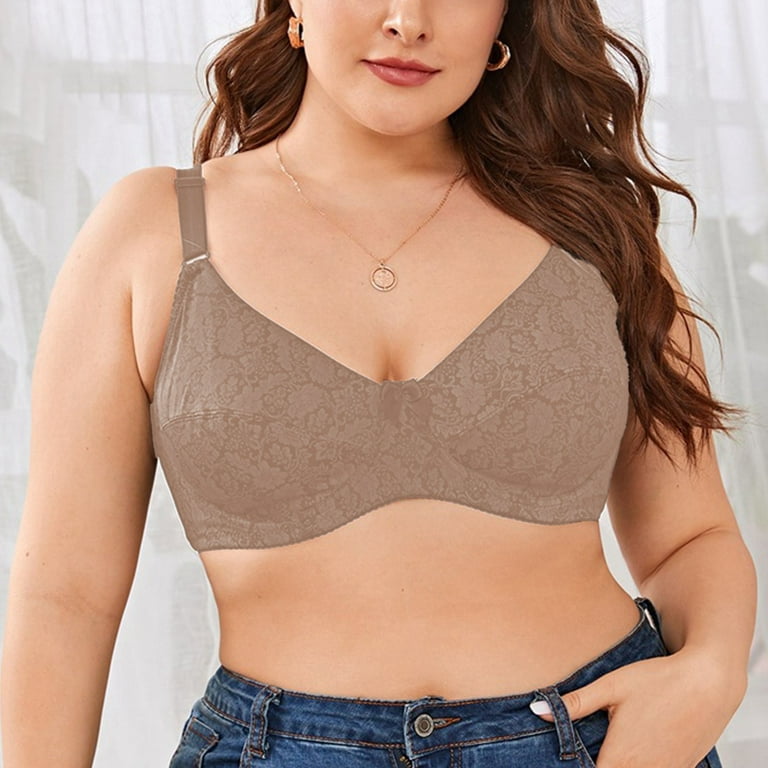 Vedolay Lingerie For Women Kinky Pure Comfort Lace Bralette, Padded  Pullover Wireless Bra, Our Bralette with Racerback,Khaki 48 