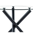 thumbnail image 5 of Velets 36" Round Glass Top Dining Table with Chrome Metal Legs, Modern Small Space Kitchen & Dining Room Table, 5 of 5
