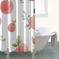 thumbnail image 5 of Peach Shower Curtain, Waterproof Fabric Bathroom Shower Curtain with Plastic Hooks, Machine Washable Tropical Pink Fruit Pattern Print Design Modern Fresh Juicy Sweet Painting Aesthetic Peach Lover, 5 of 5