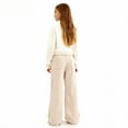 thumbnail image 6 of CPNG Girls' Corduroy Wide Leg Pants High Waisted Button Front Zipper Loose Wide Leg Casual Sweat Pants with Side Pockets(Beige,11-12 Years), 6 of 9