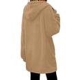 thumbnail image 2 of APEXFWDT Women Hooded Fuzzy Sherpa Coat Full Zip Teddy Fleece Jacket with Pockets Loose Fit Casual Outercoat, 2 of 8