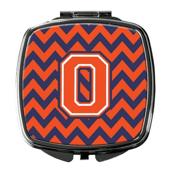 Letter O Chevron Orange and Blue Compact Mirror CJ1042-OSCM