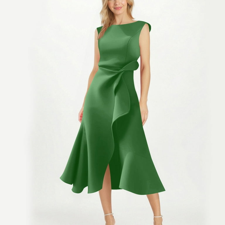 green emerald velvet dress Green Floral Short Sleeve Midi Dress - All Dresses main image 0