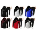 thumbnail image 4 of Seyurigaoka Men Clothes Set Contrast Color Hoodies+Solid Color Drawstring Pant, 4 of 5