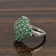 thumbnail image 3 of 3MM Round Shape Emerald Gemstone 925 Sterling Silver Cluster Cocktail Women Wedding Ring, 3 of 5