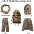 thumbnail image 3 of LEEYNEER 5 In 1 Ghillie Suit  3D Camouflage Hunting Apparel Including Jacket  Pants  Hood  Carry Bag, 3 of 5
