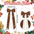 thumbnail image 3 of Christmas Velvet Bow Ornaments, 10.23X5.11X0.98" Hanging Xmas Tree Decoration with Pearl Chain, Pearl Tassel Ribbon Pendant, Holiday Wreath Decor, Farmhouse Home Accents, Winter Decor for Mantel, 3 of 7