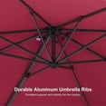thumbnail image 3 of PURPLE LEAF 8' X 8' Patio Umbrella with Wheeled Base for Pool 7' High Offset Outdoor Cantilever Umbrella Swimming Pool Umbrella with 360°Rotation for Poolside Terra, 3 of 8