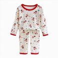 thumbnail image 5 of HCNTES Toddler Boy Underwear Pajamas Clothes Set Baby Boy Long Sleeve Shirt and Pant Sets All-Weather Loungewear Outfits Set for Kids(A01-Watermelon Red,2-3 Years), 5 of 5