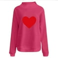 thumbnail image 4 of Craaazy Women's Valentine's Printed Winter High Neck Long Sleeved Pockets Shirts Gifts, 4 of 5