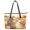 Autumn Cat In Tub Print, variant on POLERO Autumn Cat In Tub Print Handbag, Leather Tote Bag for Shopping, Large Capacity Practicality Saddle Handbag