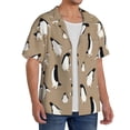 thumbnail image 3 of Lafuoo Lovely Penguin Pattern Men's Cuban Collar Short Sleeve Shirt, Button-Down Resort Beach Pocket Shirt-X-Large, 3 of 7