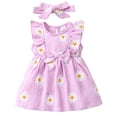 thumbnail image 3 of MEZZALL Summer Baby Girls Dress With Flower Print Sleeveless Dress And Headband Toddler Fashion O-Neck Birthday Dresses, 3 of 9