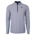 thumbnail image 2 of Men's Cutter & Buck Navy Buffalo Bills Big & Tall Virtue Eco Pique Micro Stripe Tri-Blend Quarter-Zip Jacket, 2 of 3