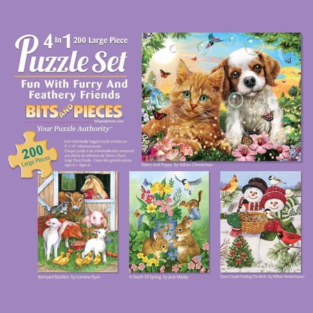 Set of 4 200 Piece Jigsaw Puzzles for Adults 15 x19 by William Vanderdasso