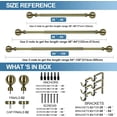 thumbnail image 4 of Urbanest Adjustable Double Curtain Rod Set Steel Ball Flat Button Finials – 1″ Front & 3/4 Back Rod With Antique Brass Rod, 84–120 Inches, 4 of 6