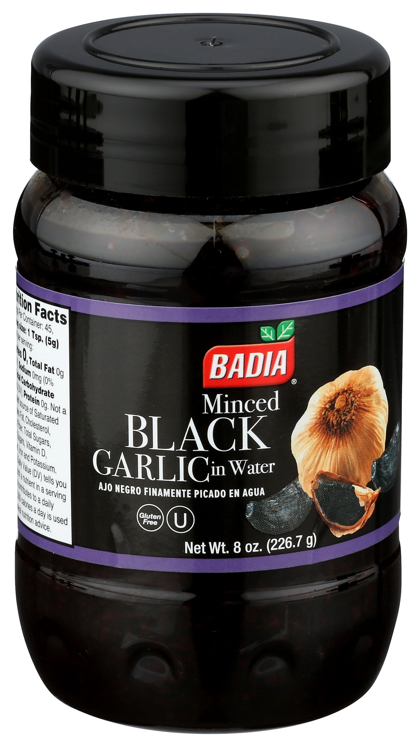 Pack of 6, Badia Minced Black Garlic in Water, 8 oz