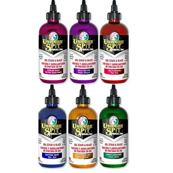 Sparkling Unicorn SPiT Bundle All 6 Sparkle Colors 8oz Sapphire Swift, Violet Vulture, Dolly Firebird, Golden Gosling, Lavish Lovebirds, Starling Sasha with 4 Page Guide Book