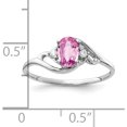 thumbnail image 3 of 14K White Gold 6X4mm Pink Sapphire & Aa Diamond Ring (Size 6) Made In United States y2149sp/aa, 3 of 5