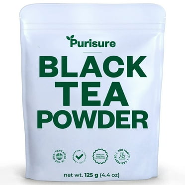 Purisure Strong Black Tea Powder 125g, Tea with No Sugar Added, Drinks Made to Boost Energy, 125 Servings